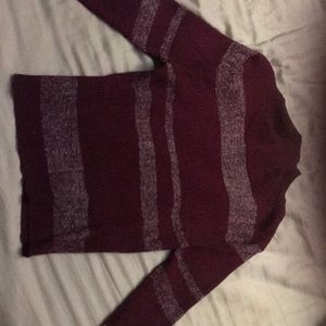 Red striped sweater crop top